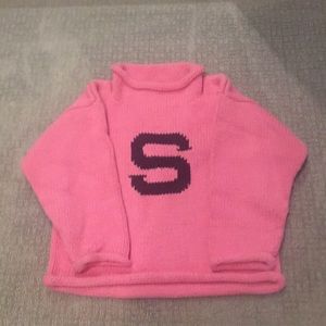“S” roll neck preppy sweater